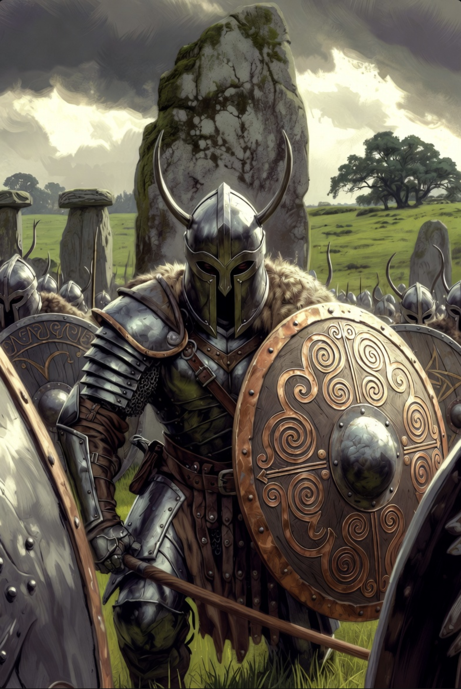 Oathsworn — sacred stone guardian, a T3 melee combat unit in the Celtic grassland army