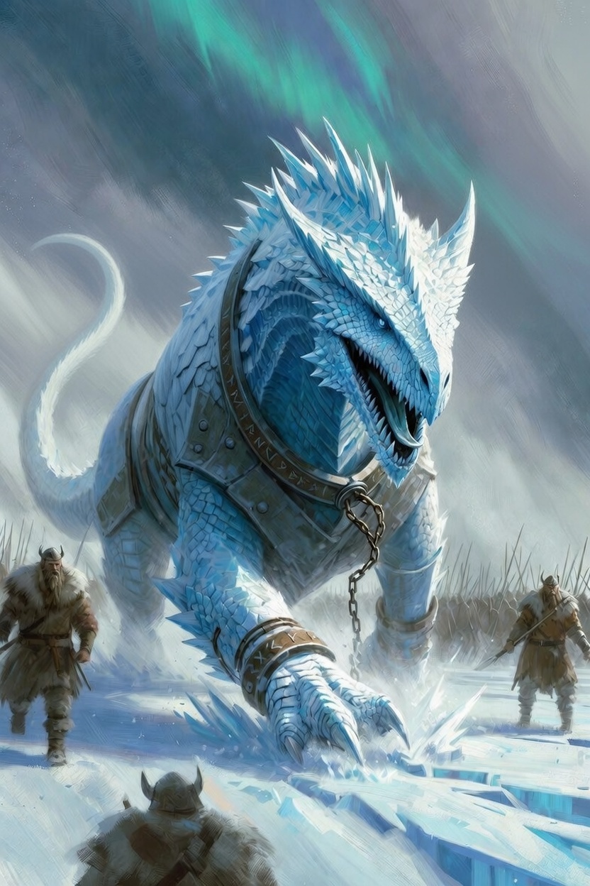 Frost Drake — crystalline war beast, a T3 melee combat unit in the Norse ice army