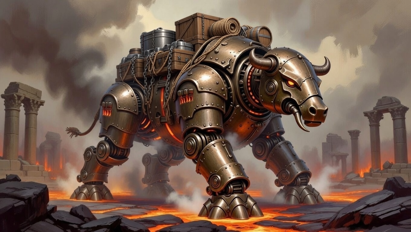 Forge Beast — bronze divine automaton, a T2 transport carrier in the Roman lava army